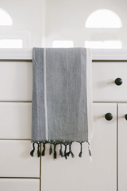 Grey Stripe Tribeca Hand Towel