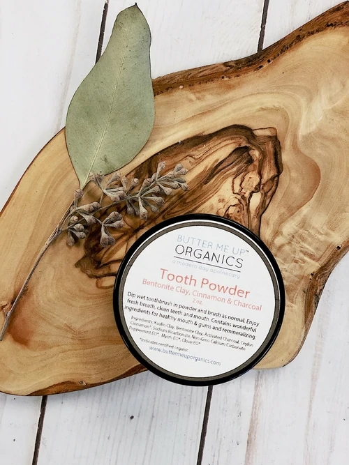 Tooth powder toothpaste zero waste with bentonite clay cinnamon charcoal