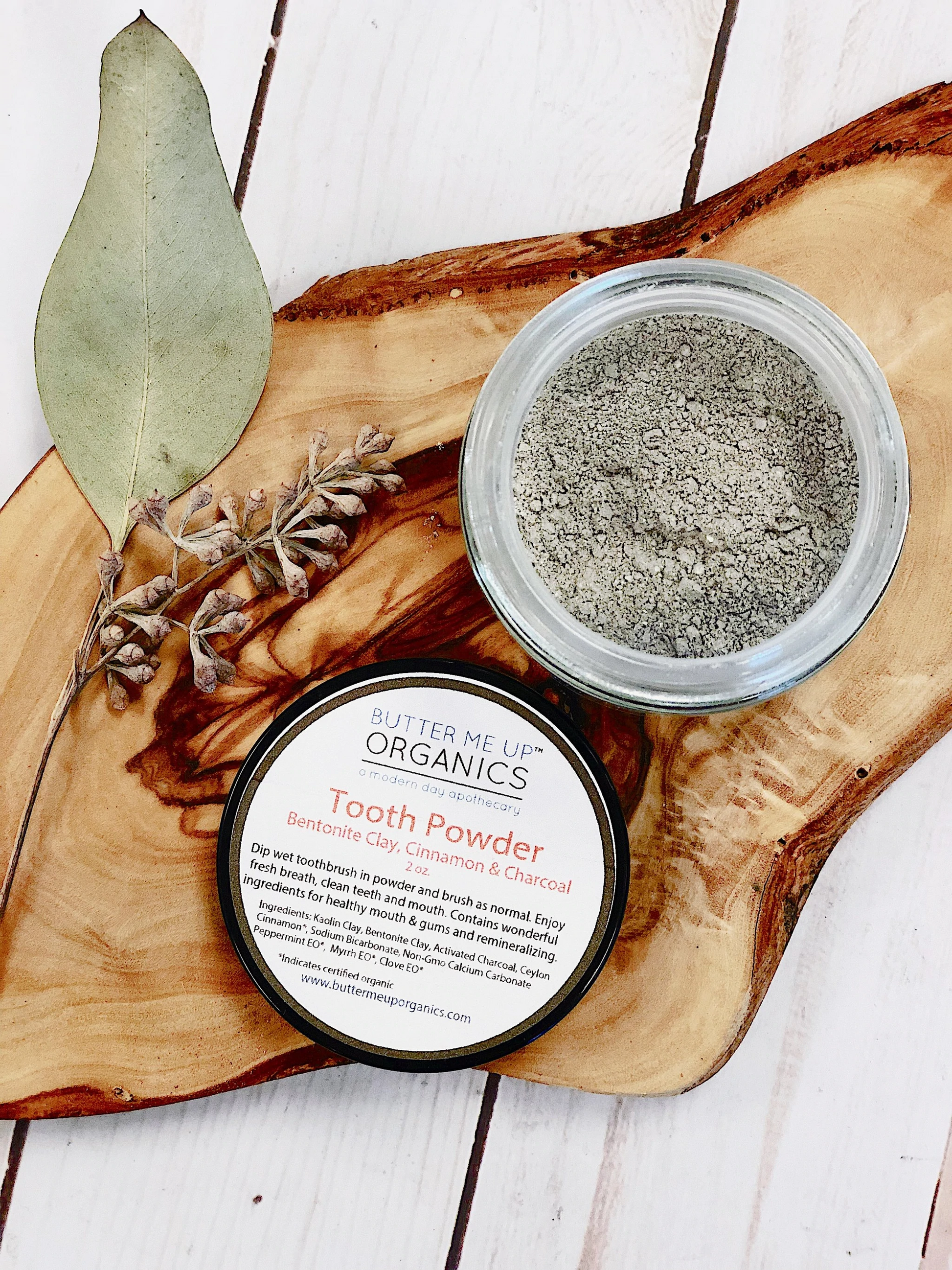 Tooth powder toothpaste zero waste with bentonite clay cinnamon charcoal